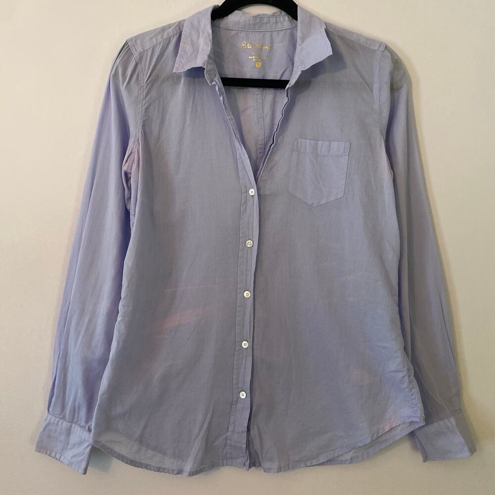 Lilly Pulitzer Lavender Purple Button Down Shirt Cotton Preppy Minimalist Small